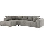 Narożnik ORTA L - strona lewa - jasnoszary, welwet