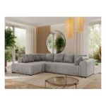 Narożnik ORTA L - strona lewa - jasnoszary, welwet