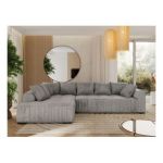 Narożnik ORTA L - strona lewa - jasnoszary, welwet