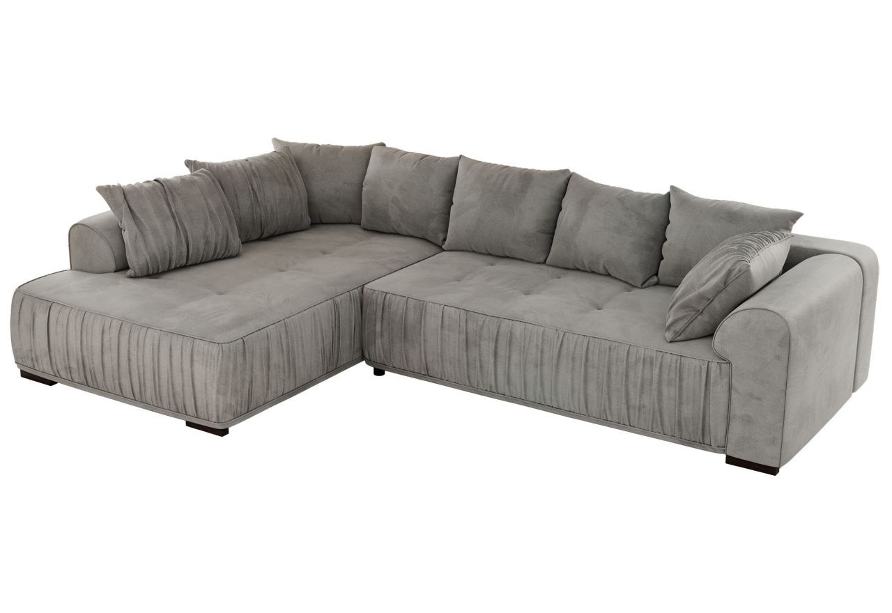 Narożnik ORTA L - strona lewa - jasnoszary, welwet