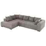 Narożnik ORTA L - strona lewa - jasnoszary, welwet