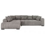 Narożnik ORTA L - strona lewa - jasnoszary, welwet