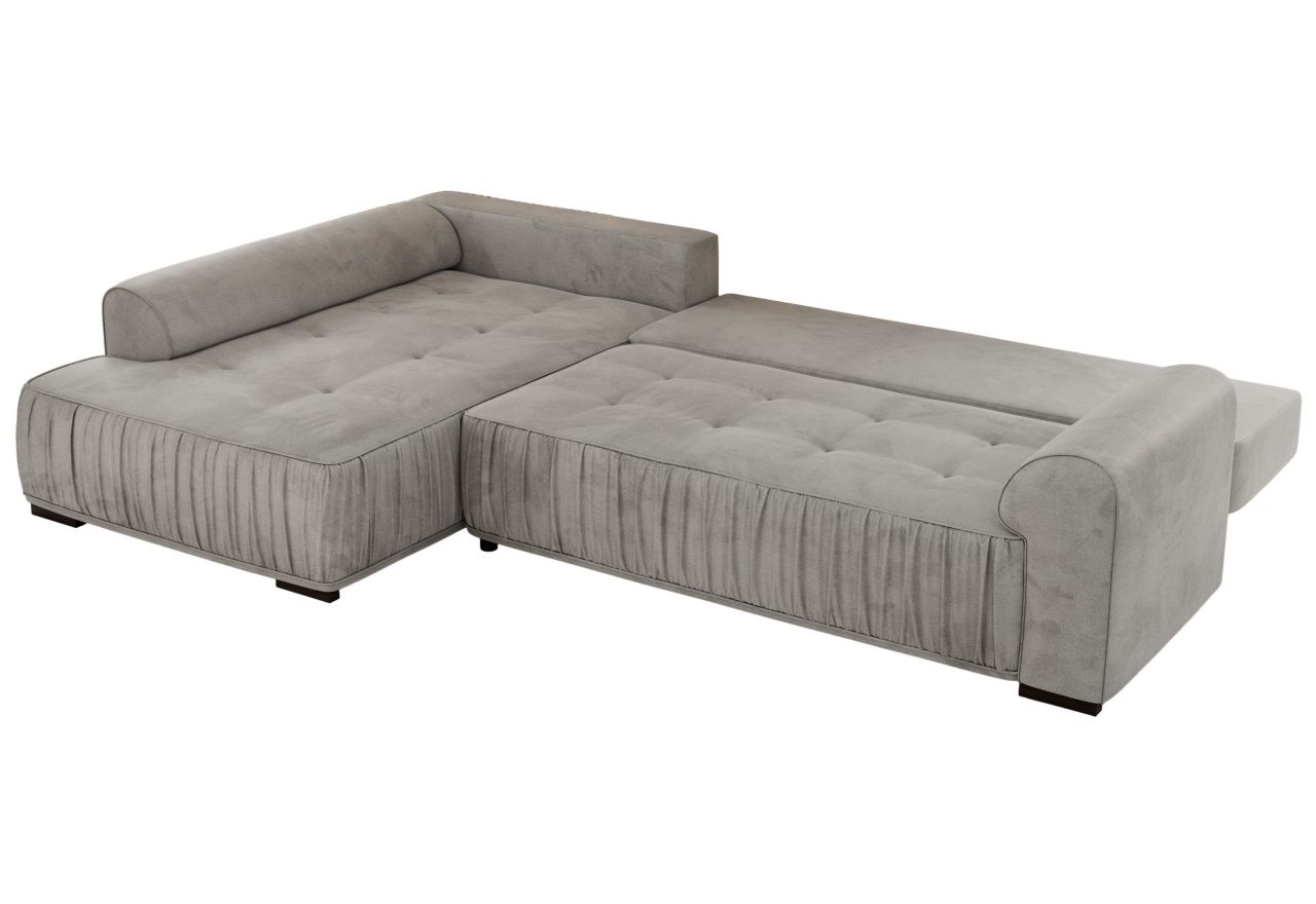 Narożnik ORTA L - strona lewa - jasnoszary, welwet