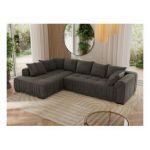 Narożnik ORTA L - strona lewa - ciemnoszary, welwet