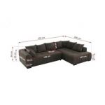 Narożnik ORTA L - strona lewa - ciemnoszary, welwet