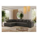 Narożnik ORTA L - strona lewa - ciemnoszary, welwet