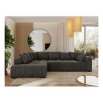 Narożnik ORTA L - strona lewa - ciemnoszary, welwet