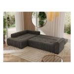 Narożnik ORTA L - strona lewa - ciemnoszary, welwet