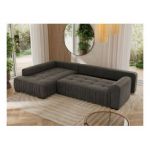 Narożnik ORTA L - strona lewa - ciemnoszary, welwet