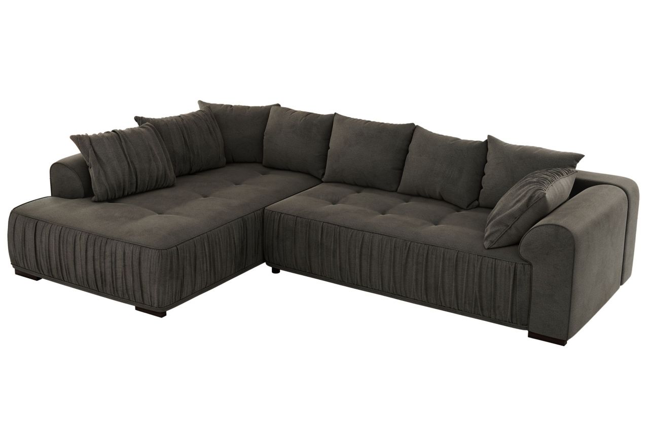 Narożnik ORTA L - strona lewa - ciemnoszary, welwet