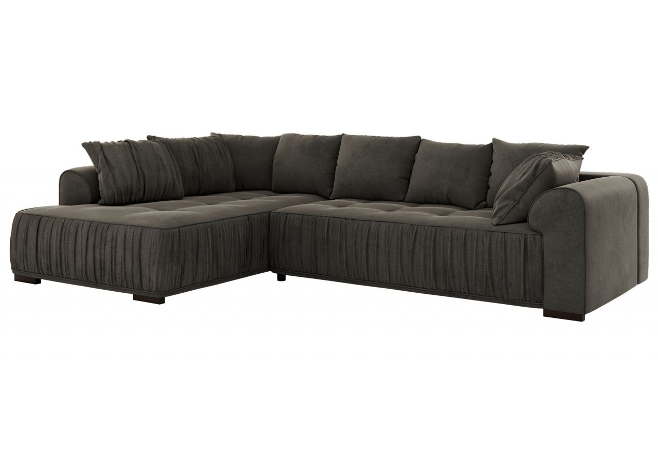 Narożnik ORTA L - strona lewa - ciemnoszary, welwet