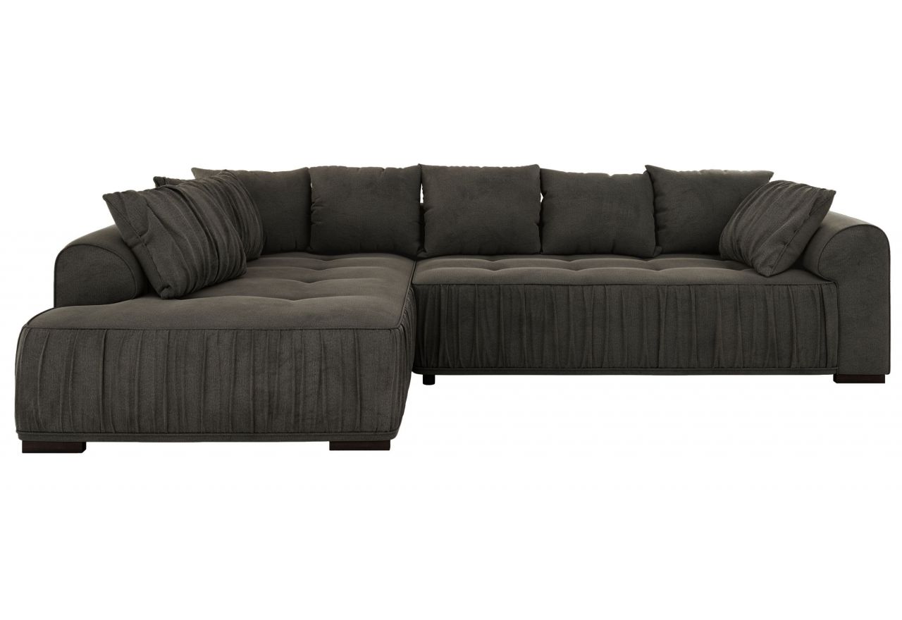 Narożnik ORTA L - strona lewa - ciemnoszary, welwet