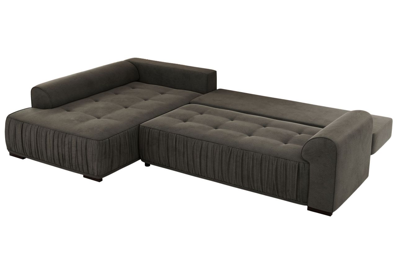 Narożnik ORTA L - strona lewa - ciemnoszary, welwet