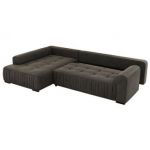 Narożnik ORTA L - strona lewa - ciemnoszary, welwet