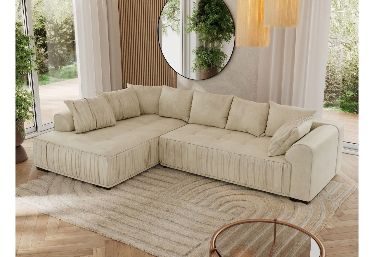 Narożnik ORTA L - strona lewa - beżowy, boucle