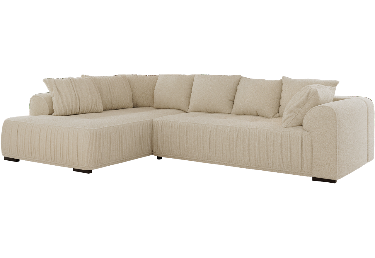 Narożnik ORTA L - strona lewa - beżowy, boucle