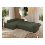 Narożnik ORTA L - strona lewa - ciemnozielony, boucle