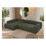 Narożnik ORTA L - strona lewa - ciemnozielony, boucle