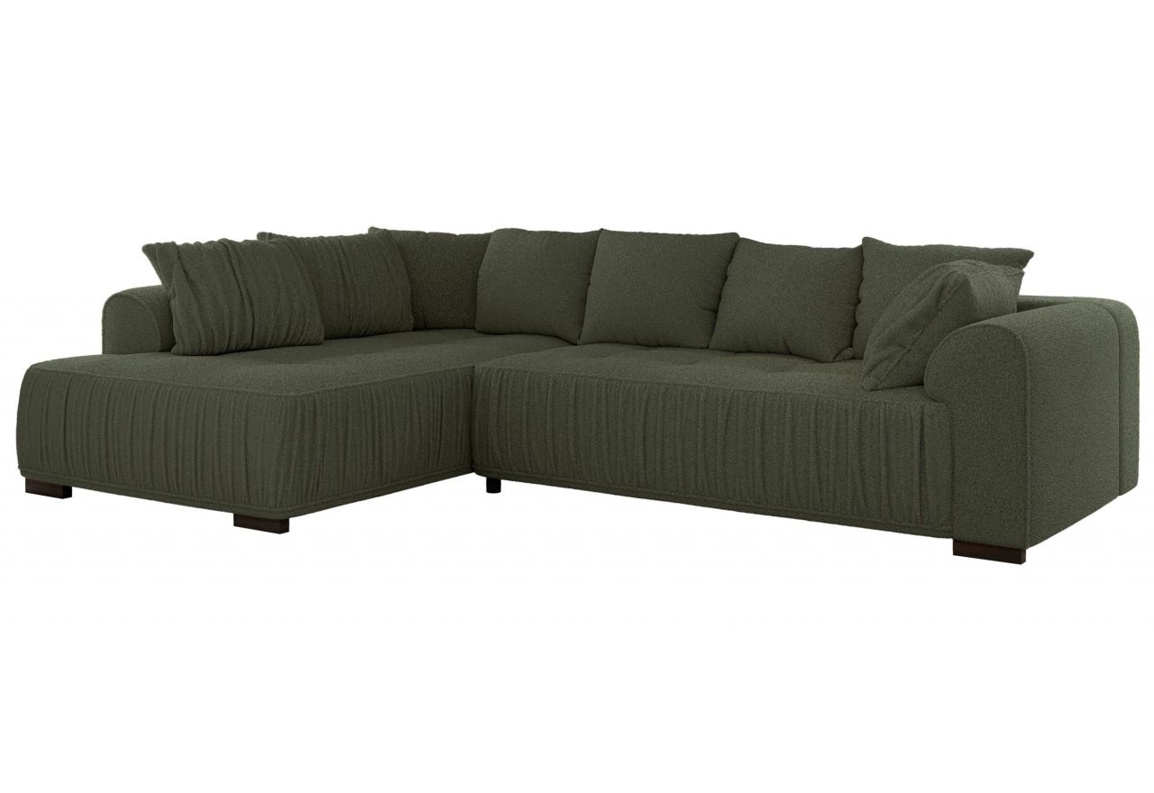 Narożnik ORTA L - strona lewa - ciemnozielony, boucle