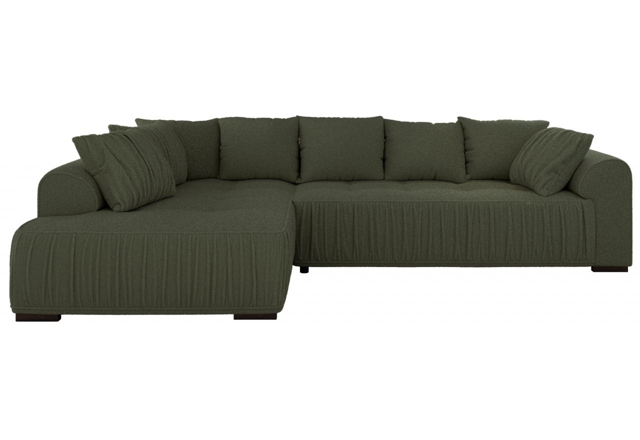 Narożnik ORTA L - strona lewa - ciemnozielony, boucle