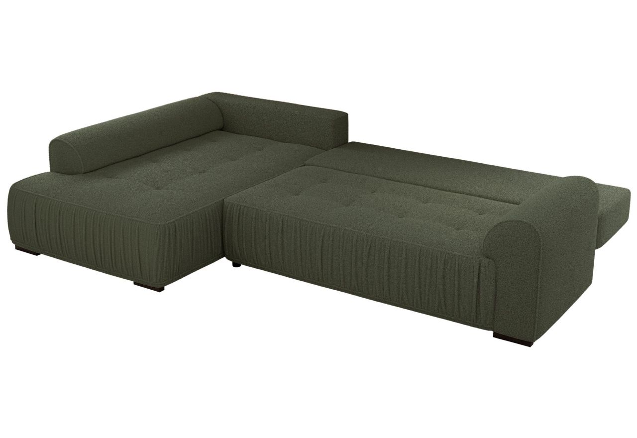 Narożnik ORTA L - strona lewa - ciemnozielony, boucle