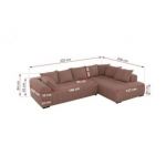 Narożnik ORTA L - strona lewa - różowy, boucle