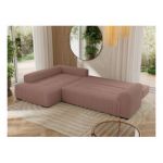 Narożnik ORTA L - strona lewa - różowy, boucle