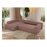 Narożnik ORTA L - strona lewa - różowy, boucle