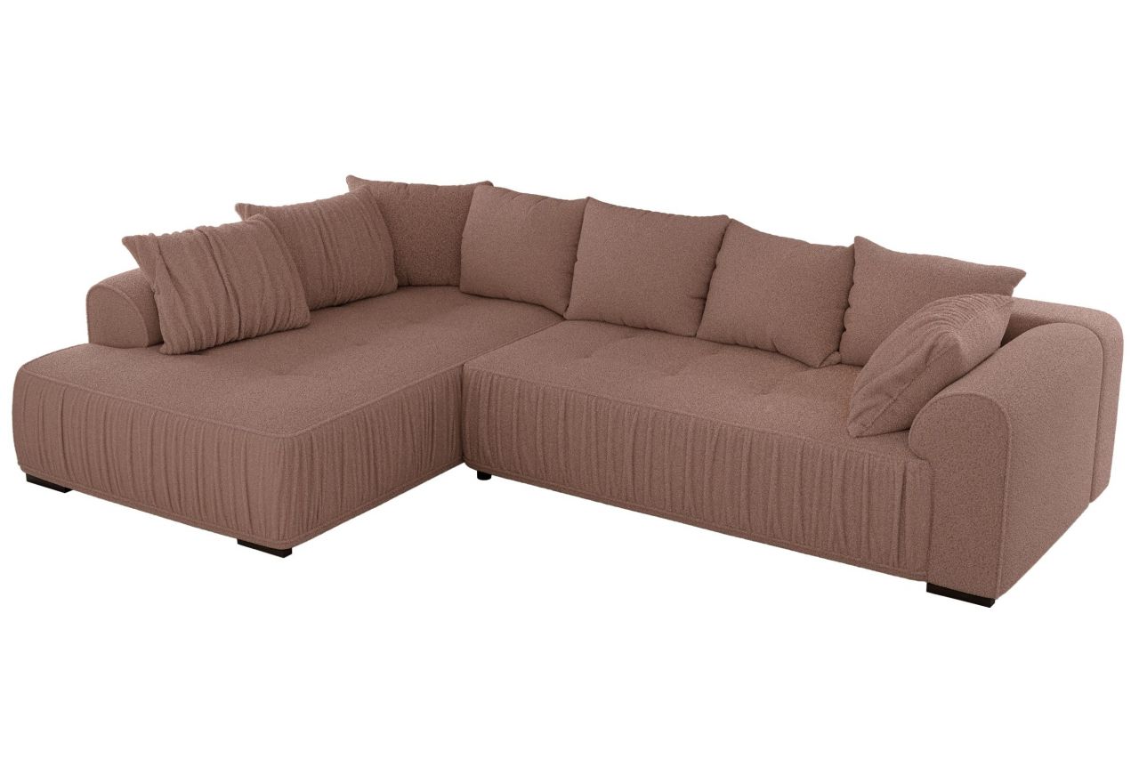 Narożnik ORTA L - strona lewa - różowy, boucle