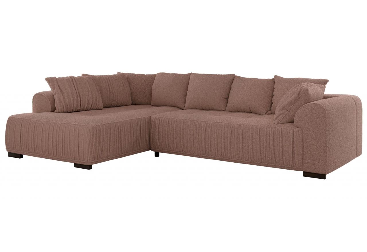 Narożnik ORTA L - strona lewa - różowy, boucle