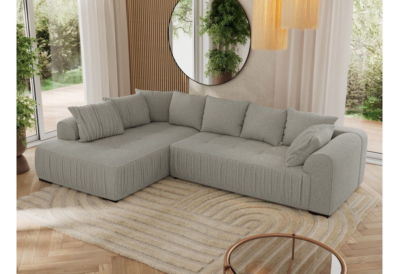 Narożnik ORTA L - strona lewa - szary, boucle