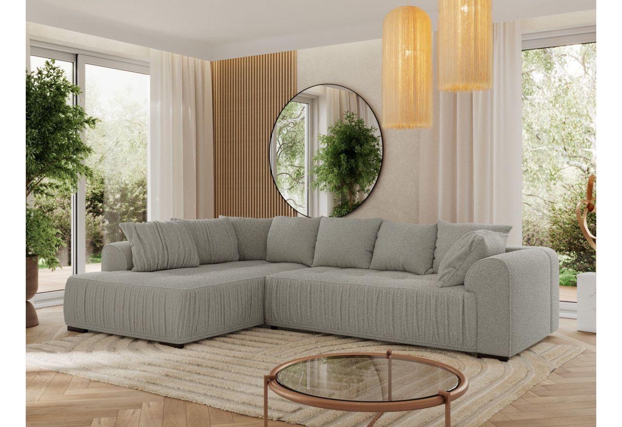 Narożnik ORTA L - strona lewa - szary, boucle