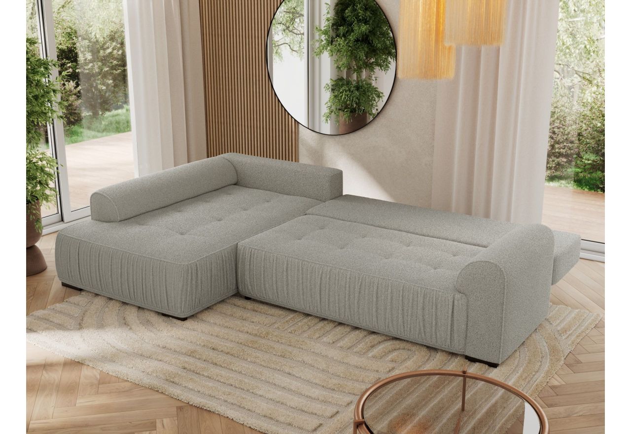 Narożnik ORTA L - strona lewa - szary, boucle