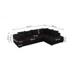 Narożnik ORTA L - strona lewa - czarny, boucle