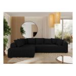 Narożnik ORTA L - strona lewa - czarny, boucle