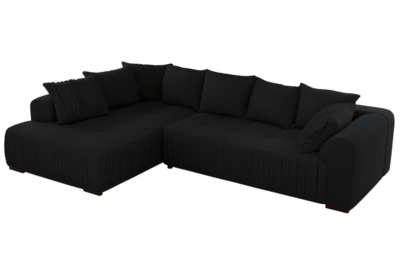 Narożnik ORTA L - strona lewa - czarny, boucle