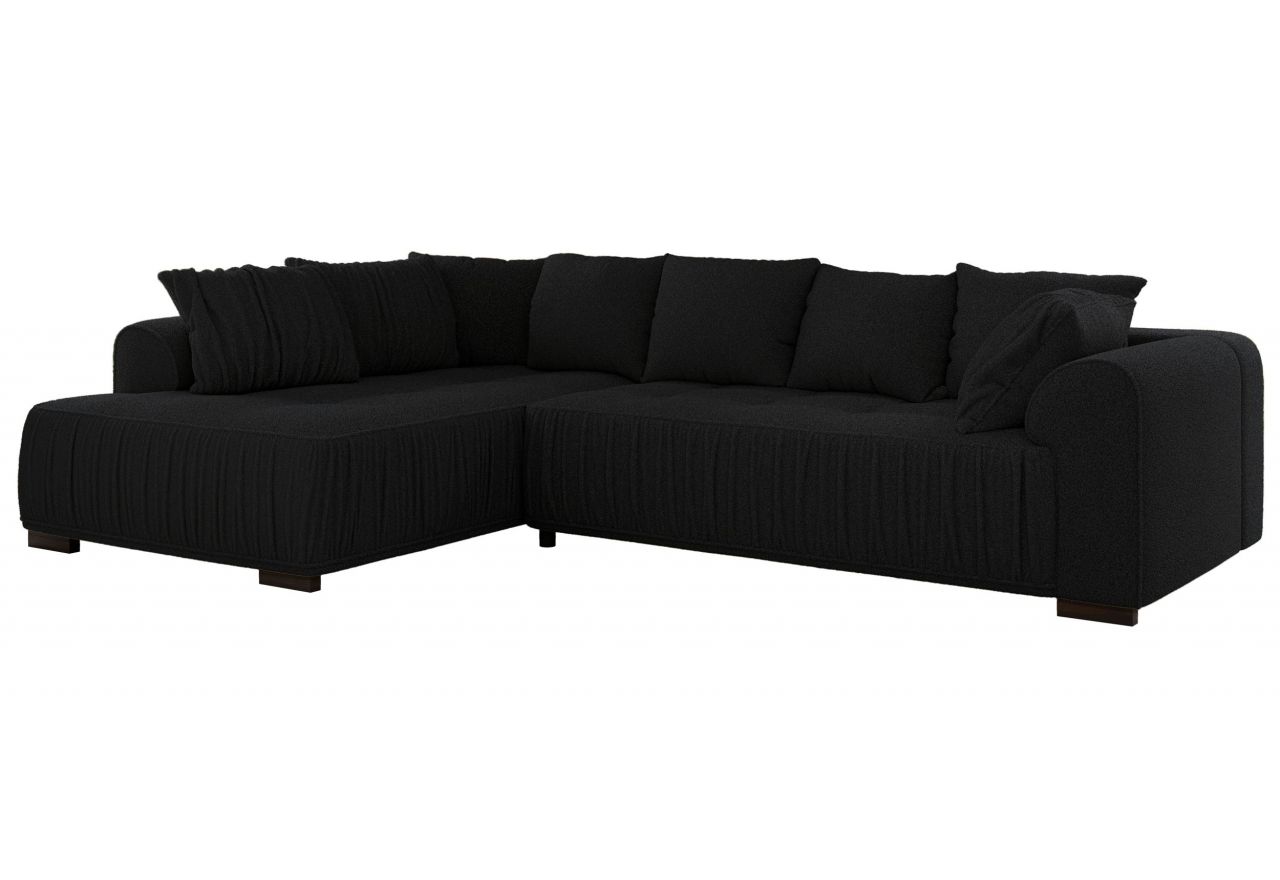 Narożnik ORTA L - strona lewa - czarny, boucle