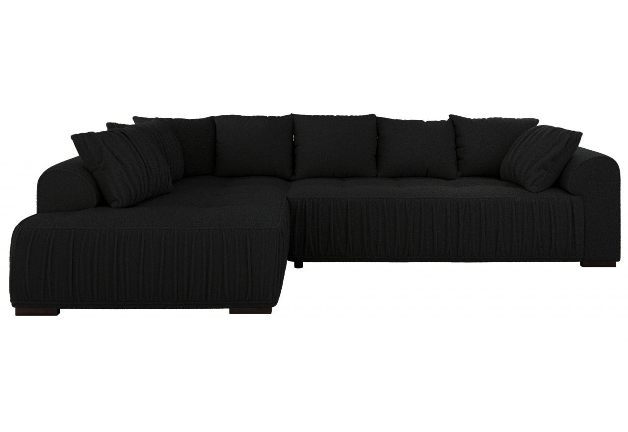 Narożnik ORTA L - strona lewa - czarny, boucle