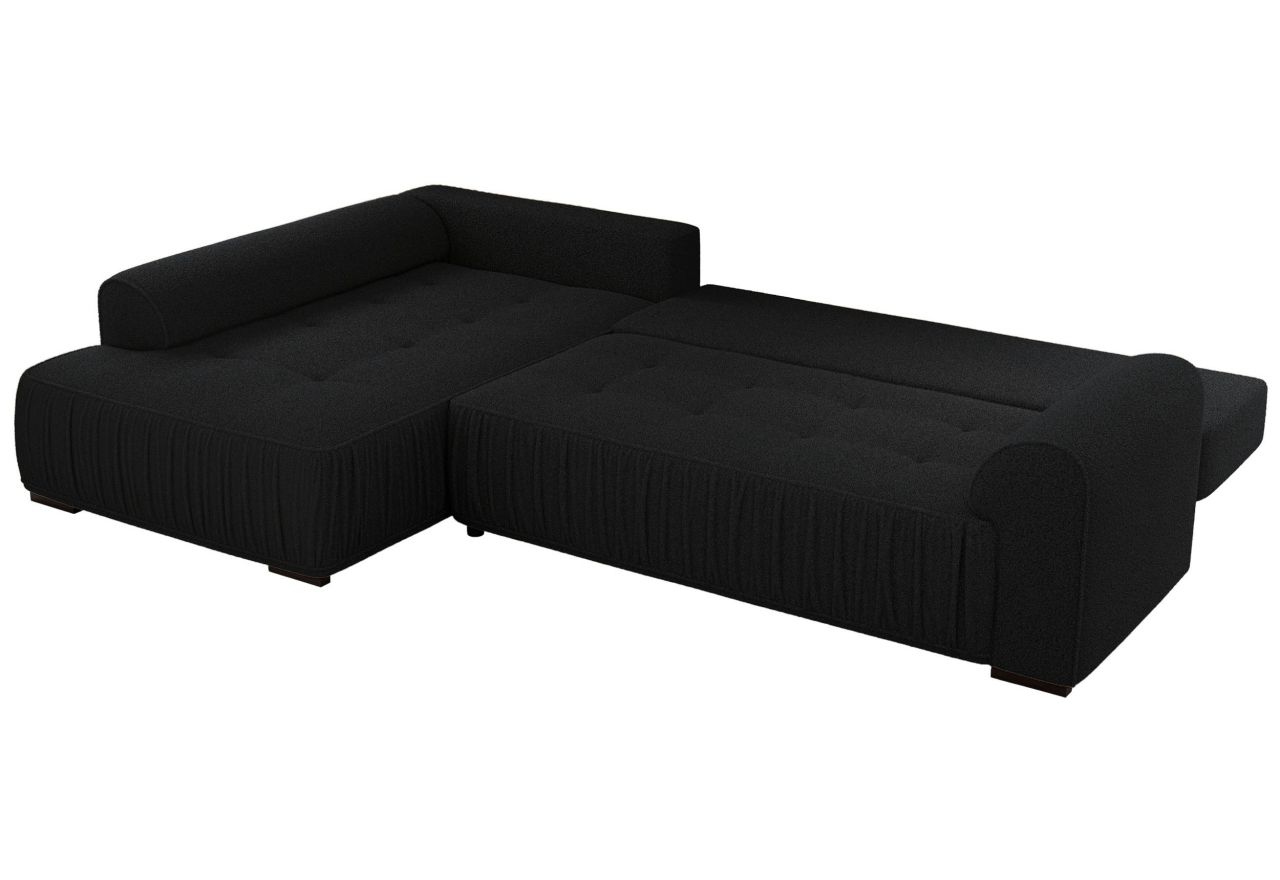 Narożnik ORTA L - strona lewa - czarny, boucle