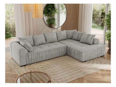 Narożnik ORTA L - strona prawa - jasnoszary, struktura