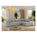 Narożnik ORTA L - strona prawa - jasnoszary, struktura