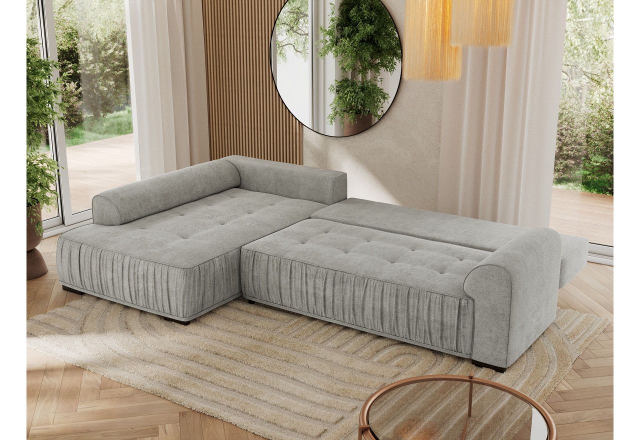 Narożnik ORTA L - strona prawa - jasnoszary, struktura