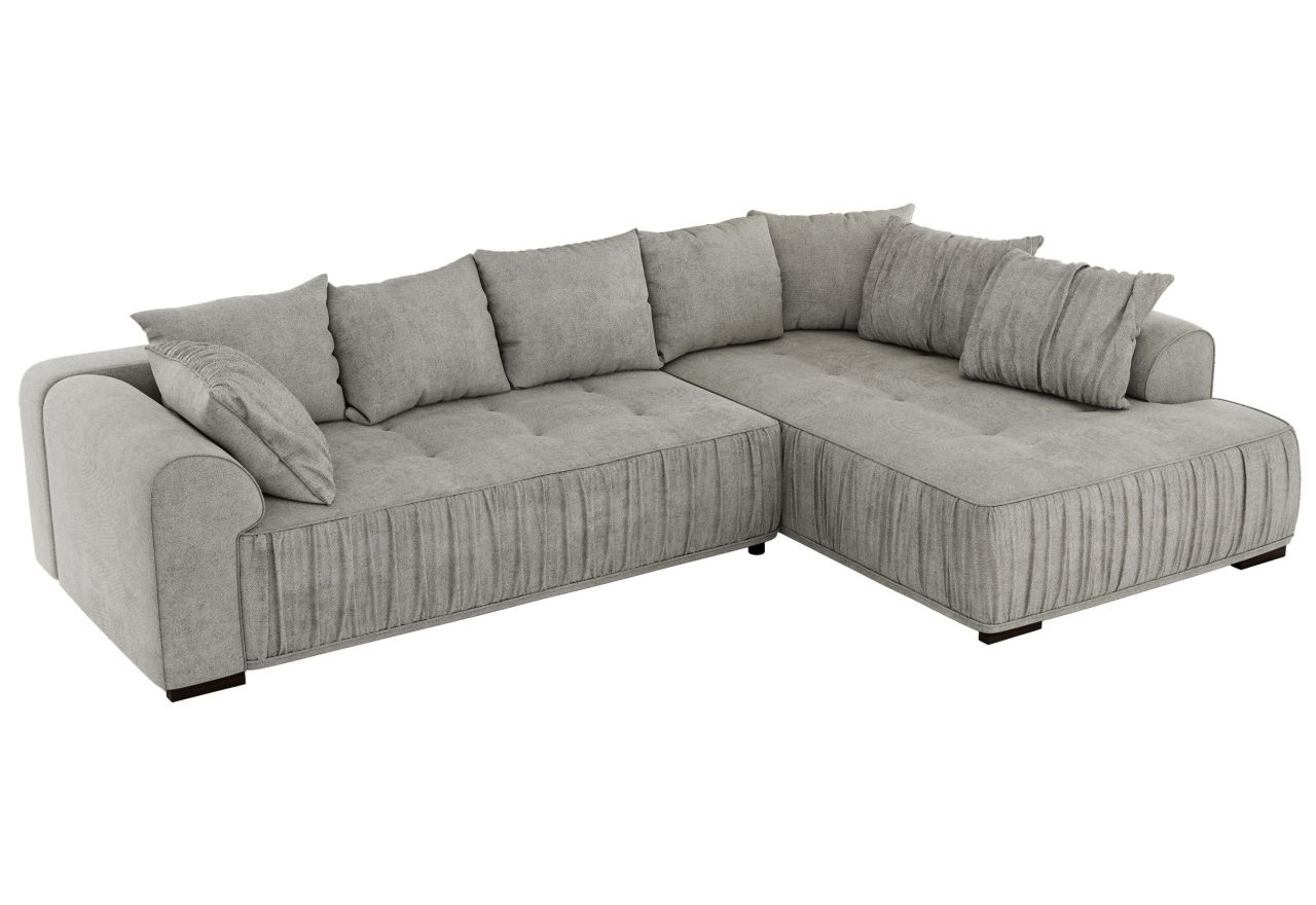 Narożnik ORTA L - strona prawa - jasnoszary, struktura