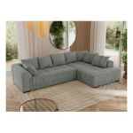 Narożnik ORTA L - strona prawa - szary, struktura