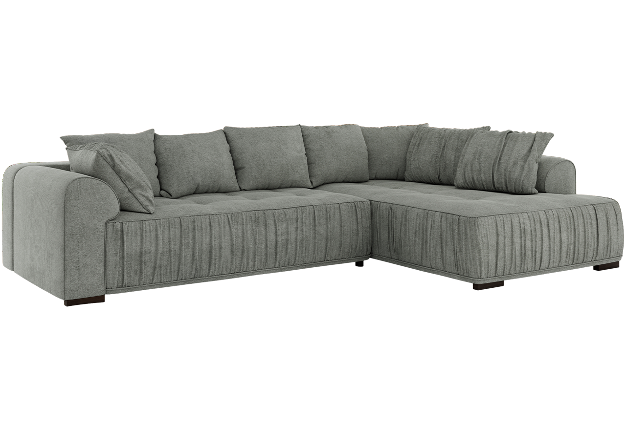 Narożnik ORTA L - strona prawa - szary, struktura