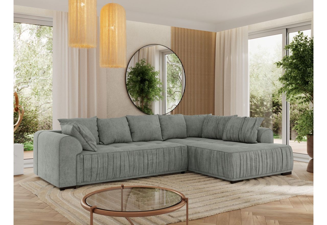 Narożnik ORTA L - strona prawa - szary, struktura