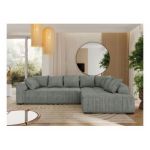 Narożnik ORTA L - strona prawa - szary, struktura