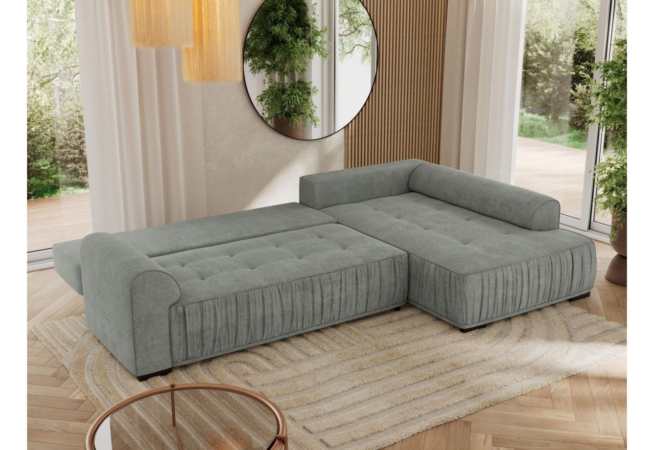 Narożnik ORTA L - strona prawa - szary, struktura