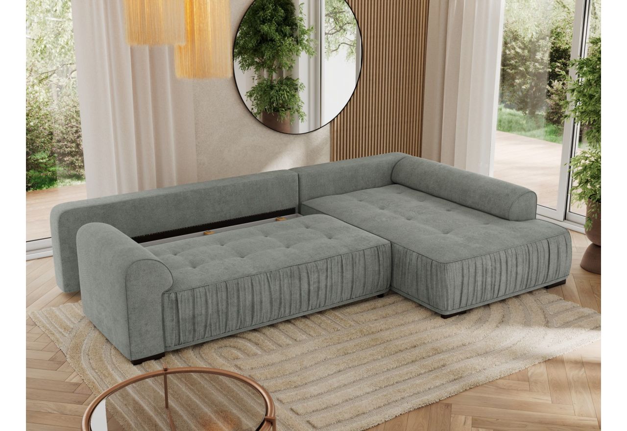 Narożnik ORTA L - strona prawa - szary, struktura