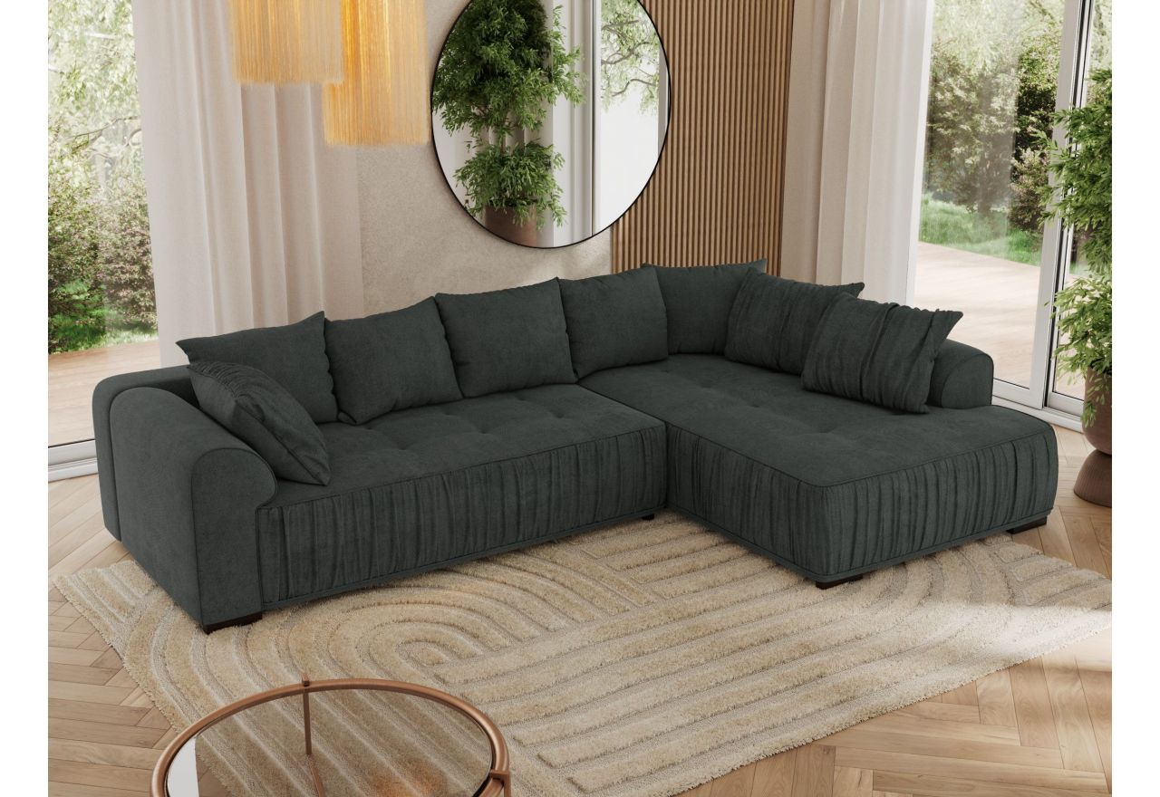 Narożnik ORTA L - strona prawa - ciemnoszary, struktura